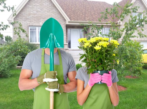 Professional landscape gardeners designing a garden in Harrow
